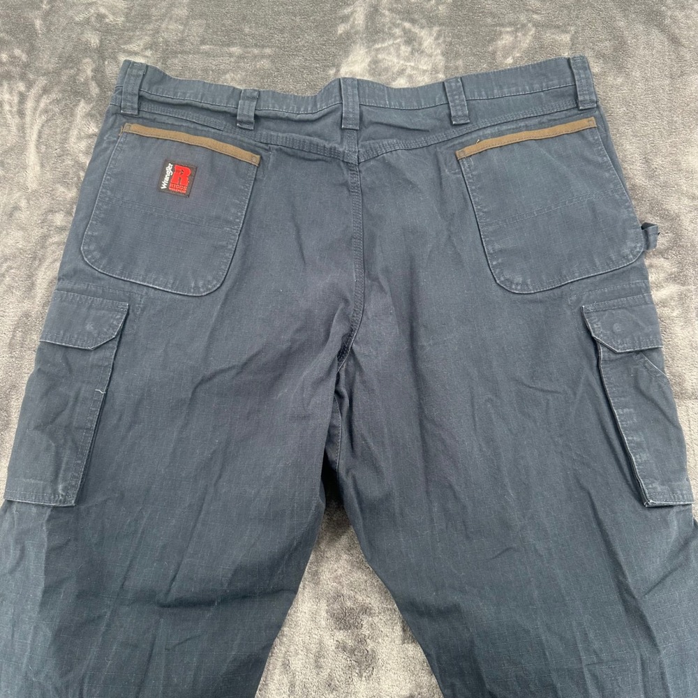 Wrangler Riggs Workwear Mens 44x30 Navy Blue Ripstop Cargo Pants 103W060NY - Picture 5 of 9